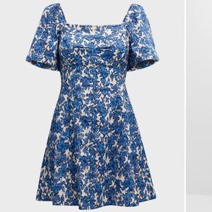 Tanya Taylor Kit Cotton Poplin Sweetheart Mini Dress